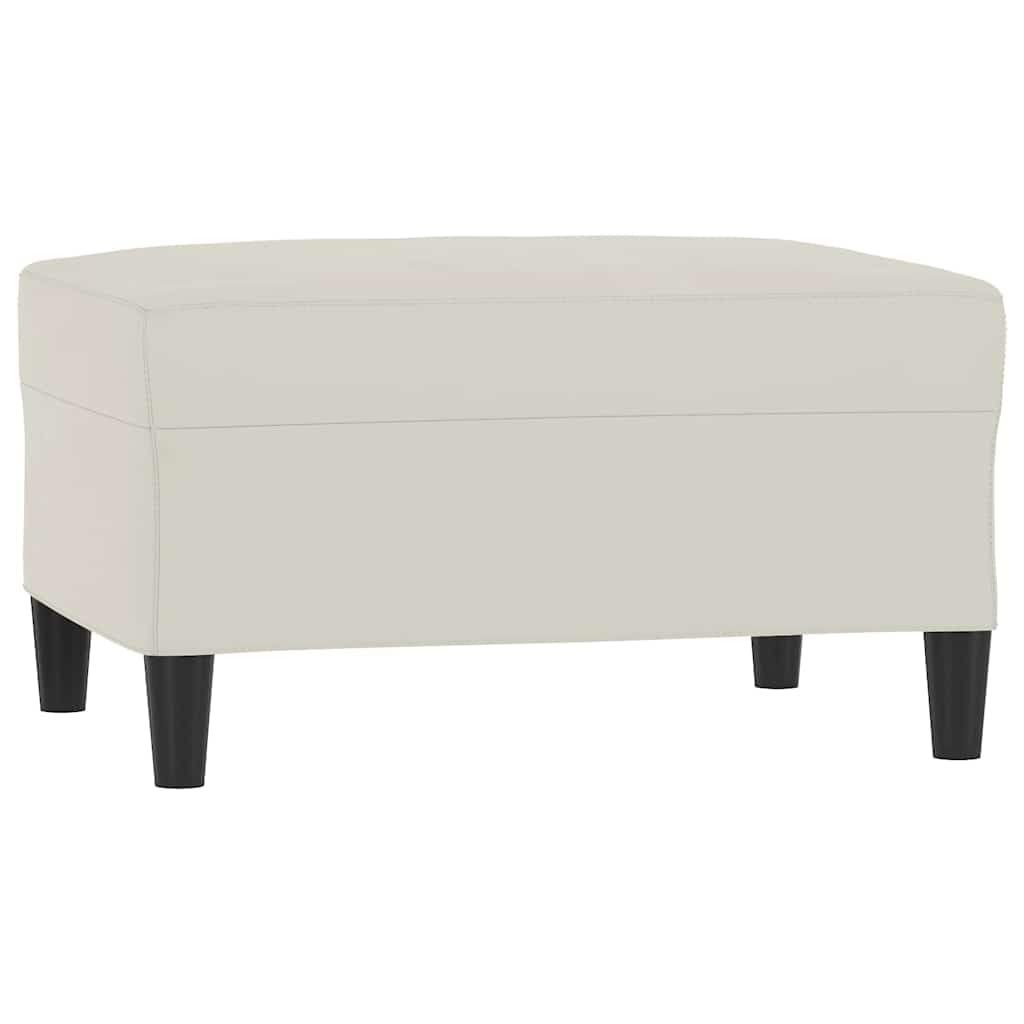 Tabouret rembourré en velours, crème, 70 x 55 x 41 cm