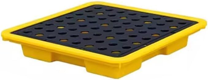 Paleta modular de contención de derrames plástica para seguridad de tambores industriales