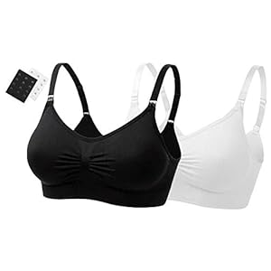 UtopyaUK 2/3 Pack Seamless Nursing Bra Maternity Bra Padded Breastfeeding Drop Cup Sleep Comfort Bra Crop Top Wireless…