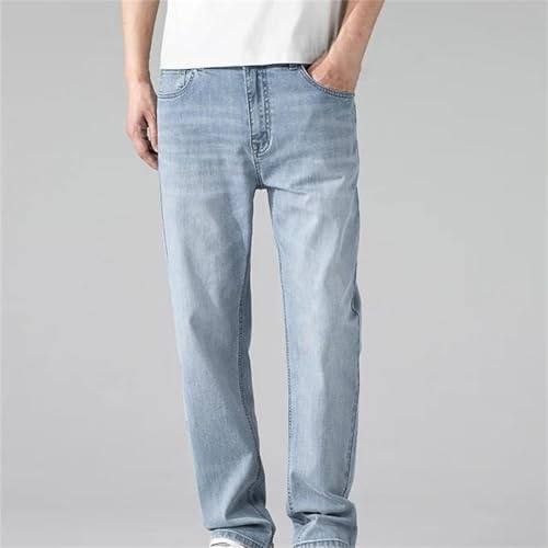 Men's Long Jeans – Straight Light Blue Stretch Denim Pants, Business Casual Trousers for Tall Men3