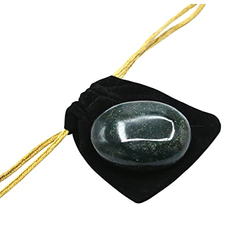 Image of Amazing Gemstone Bloodstone Crystals and Healing Stones - Large Palm Stone Crystals Piedra - Crystal for Good Luck, Balanced Positive Energy, Meditation - Unique Stocking Stuffers and Gifts for Women