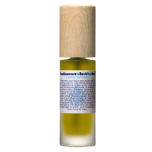 LIVING LIBATIONS - Organic Best Skin Ever All-in-One Facial Cleanser Exfoliator + Moisturizer | Natural Wildcrafted Vegan Clean Beauty (1 oz | Frankincense)