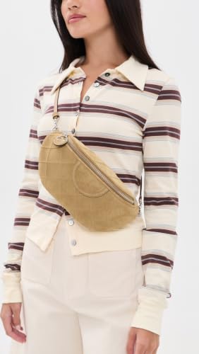 Image of Tory Burch Women's Fleming Suede Convertible Belt Bag, Stone, One Size