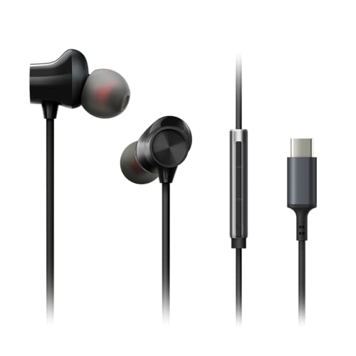 Image of Panasonic ErgoFit Wired Earbuds, in-Ear Headphones with Microphone and Call Controller, Ergonomic Custom-Fit Earpieces (S /M /L), USB-C Compatible - RP-TCM325-K- (Black)