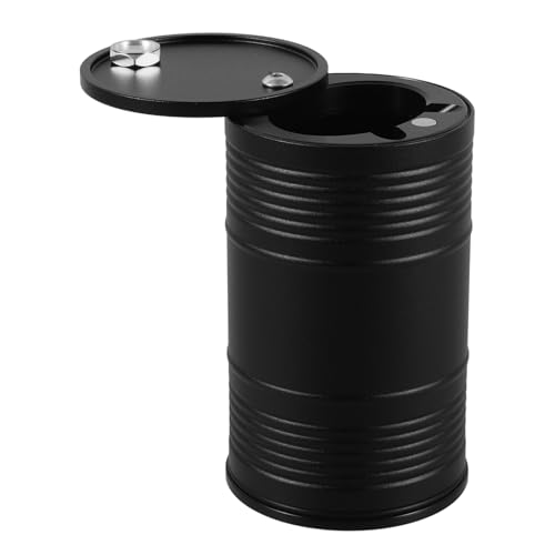 SMASOLO Cenicero para Coche Tapa Antiexterno, Accesorio para Vehículo de Aleación de Aluminio, Contenedor de Colillas sin Humo para Viajeros en Otoño E Invierno