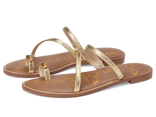 Sam Edelman Women's Harlyn Flat Sandal, Amber Gold, 8
