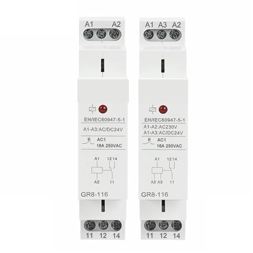 Relais auxiliaire GR8-116 relais intermédiaire 12V 24V 230V 16A électricité