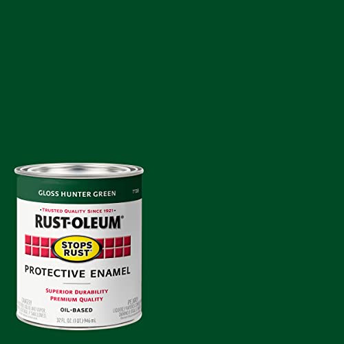 Image of Rust-Oleum Stops Rust Brush On Protective Enamel Paint, Gloss Hunter Green