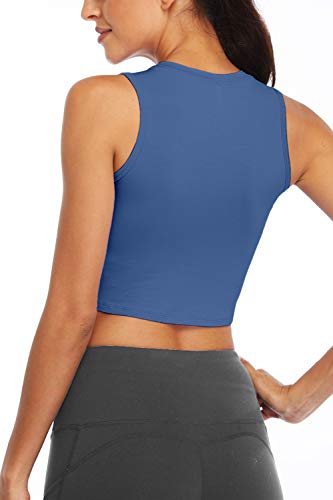 Image of Yoga Crop Tops Dance Tops Fitted Workout Crop Tops Yoga Tank Tops Athletic Sports Shirts for Women