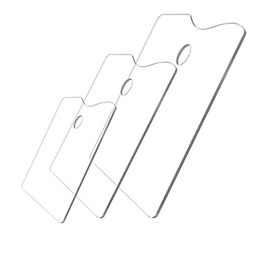 Paleta de Pintura de 3 Piezas Paleta Acrílica Transparente Cuadrada Profesional Paleta Paleta Mezcla de Colores Con Orificio Fácil de limpiar, se utiliza para pintar, pintar, pintar al óleo