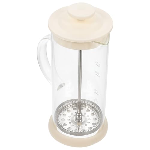 WATIIFUFU Montalatte Manuale Per Cappuccino e Latte, Bricco in Vetro Pompa Manuale, Acciaio Inox e Plastica, Strumento Per Schiumare Latte Adatto a Casa e Caffetterie, Facile Da Pulire