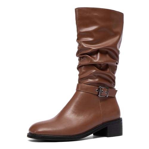 mid calf boots for women adjustable