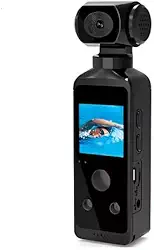 Câmera de ação HD 4K de bolso 270 ° Mini câmera esportiva wi-fi rotativa com estojo à prova d'água para capacete, gravador de motorista de bicicleta de viagem