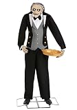 Fun Costumes 5.6ft Seasonal Visions Large Evil Greeter Butler Animatronic Decoration, Tall Lifelike Motion Activated Butler Halloween Prop Decoration Standard