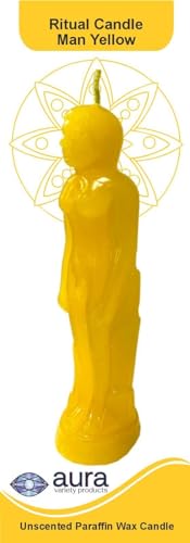 1 Piece Aura Figure Candle Yellow Man Vela Figura Hombre Amarillo 7.25