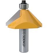 XDENGP 45 Degree Chamfer Router Bit with 3/4 Inch Cutting Length,1/2 Inch Shank Carbide Edge Form...