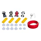 DeeRace フレックストラック 子供用おもちゃ インタラクティブ DIY フレキシブル レースカートラック ロールアップ式 ポータブル レース 幼稚園児向け 3歳以上向け ギフト, 赤 395x8cm