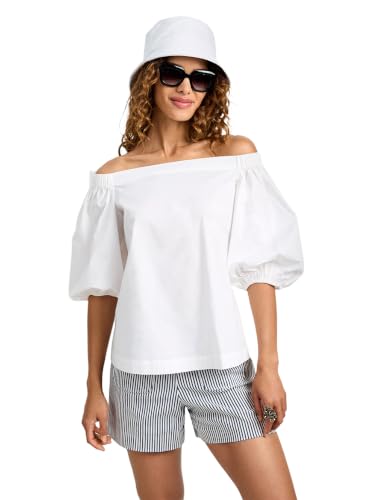 Camiseta de mujer Trina Turk con manga 3/4 abullonada y escote al hombro miniatura 5