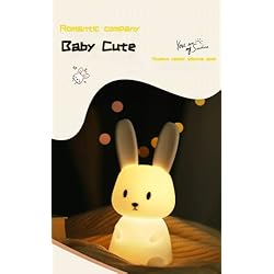 Lamparas Bebe Niña SOLIDEE Luz Nocturna Infantil, Luz Quitamiedos Infantil Silicona 100% Segura, 7 LED multicolor, Luz Quitamiedos Bebe Recargable Por USB Para Niños, con Temporizador, Regalos Para Niñas Niños