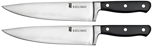 Amazon Brand – Solimo Premium High-Carbon Stainless Steel Chef’s Knife Set, 2-Pieces, Silver