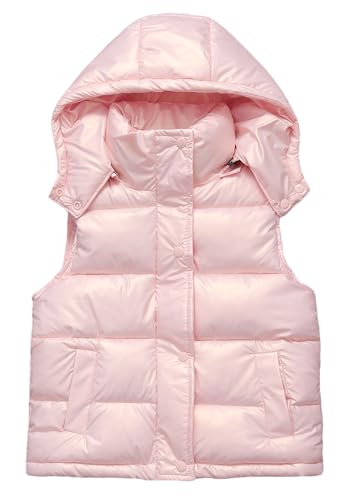 Happy Cherry Shiny Puffer Jackets Kids Boys Girls Reflective Hooded Vest Metallic Sleeveless Jacket 2-12 Years