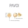PAVOI 14K Gold Plated 925 Sterling Silver Earrings | Tiny Dot/Triangle Disc Stud Earrings | Yellow Gold Stud Earrings for Women