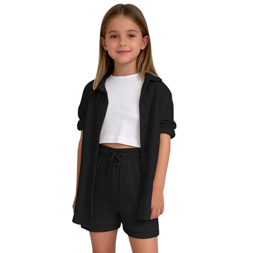 Ensemble plissé fille anti-transpiration avec short ample surdimensionné facile à enfiler