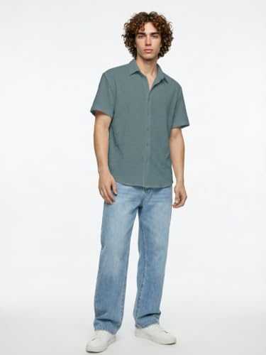 Image of Leriya Fashion Men Poly Blend Fabric | Textured Finish | Collar Neck | Button Closure | Office & Casual Wear | S-3XL