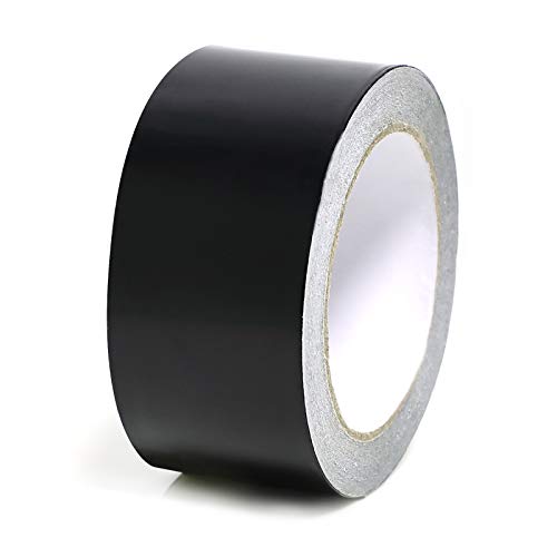 Image of MISSYOUNG Aluminum Black Foil Tape 2 Inch x 64 Feet 3.9 Mil Thick Black Adhesive Aluminum Foil Tape High Temp Heavy Duty Adhesive HVAC Sealing Hot Cold Air Duct Tape for Pipe