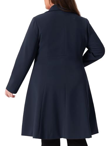 Agnes Orinda Plus Size Coats for Women Notch Lapel A Line Double Breasted Elegant Trench Winter Dress Pea Coats4