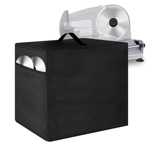 Meat Slicer Dust Cover,Food Slicer Cover,with Storage Pockets and Top Handle,Kitchen Appliance Covers for Food Slicer Accessories (Black) Meat Slicer Dust Cover,Food Slicer Cover,with Storage Pockets and Top Handle,Kitchen Appliance Covers for Food Slicer Accessories (Black)