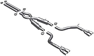 MagnaFlow Cat-Back Performance Exhaust System 16885 - Competition Series, Stainless Steel 3in Main Piping, Quad Split Rear Exit, Polished 3.5in Exhaust Tip - Challenger Performance Exhaust Kit