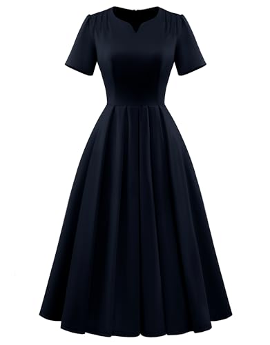 WedTrend Damenkleid, Vintage-Kleid, Midi-Kleid, 1950er-Jahre, Cocktailkleid, V-Ausschnitt, Kirchenkleid, Passform und Flare, formelle...