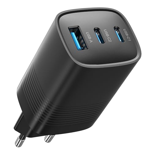 DEESOOCO Cargador Múltiples Puertos USB-C 67W, Cargador de Carga Rápida para MacBook Pro/Air, Portátiles de DELL XPS 13, Lenovo y ASUS, iPad Pro,Tablet Samsung,Steam Deck,Galaxy S24/S23
