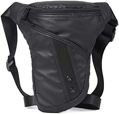 Borsa da gamba per escursionismo, zaino a vita, Uomo Coscia Marsupio Drop Bag Motociclo Equitazione Spalla Multifunzionale Borsa a Tracolla Nylon Maschio Fianchi Cintura Gamba Marsupi Marsupio(Schwarz