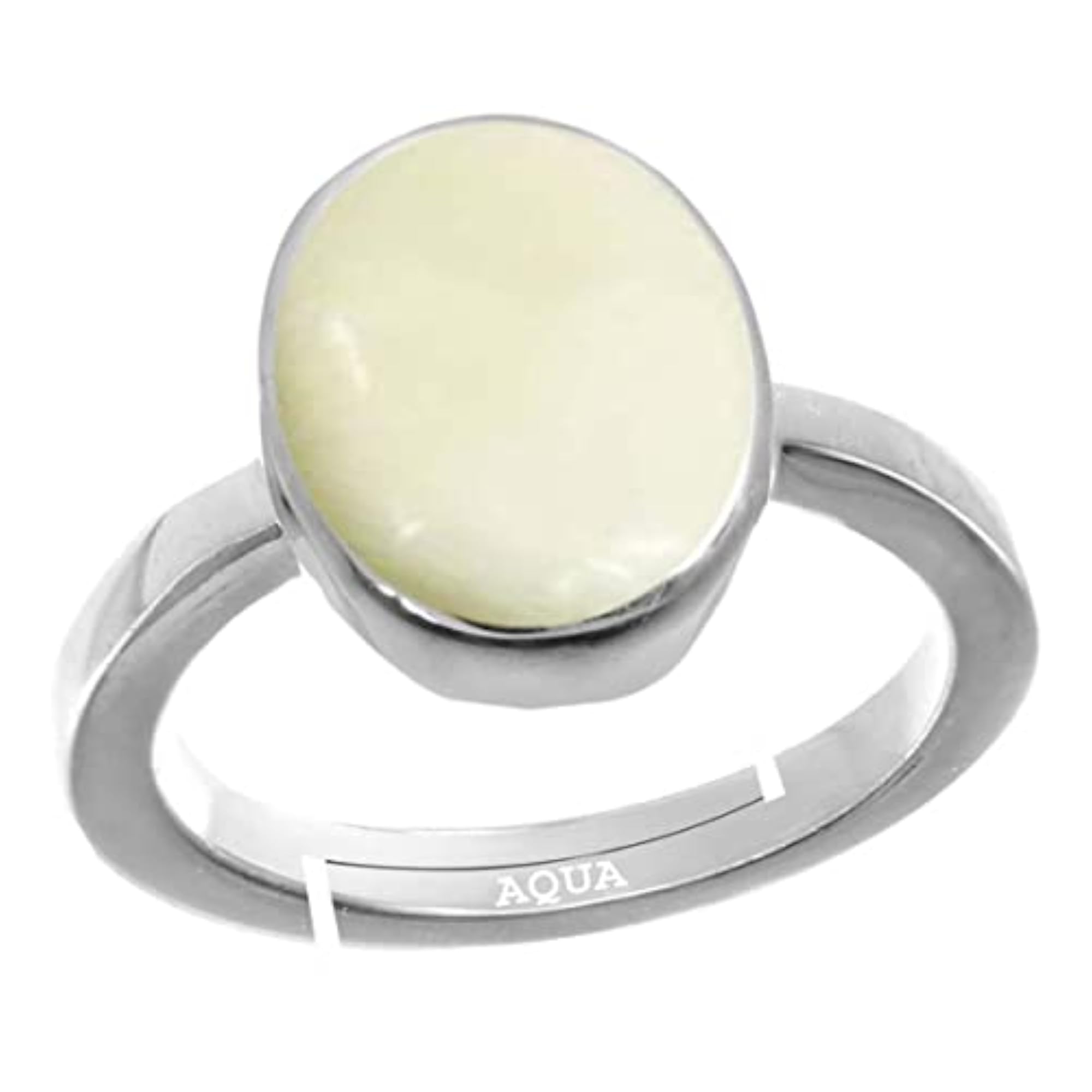 Unisex Opal 925 Sterling Silver Adjustable Ring, Astrological Gemstone