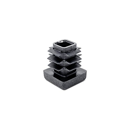 Tappi a costine quadrate in plastica (nero, 12 x