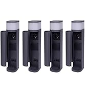Novatool 4X Pollerleuchte außen mit Steckdose 2-Fach Anthrazit rund mit Blende IP44 Steckdose Gar...