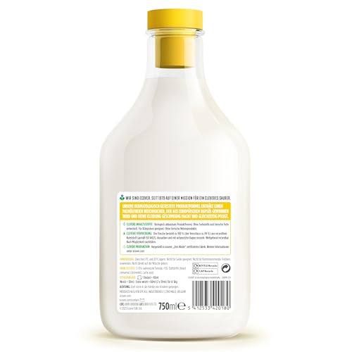 Ecover Gardenia & Vanille Weichspüler (750 ml / 25 Waschladungen), Bio-Weichspüler für weiche, duftende Wäsche.