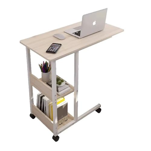 JHAISMAO Mesa auxiliar, mesita de noche, mesa auxiliar para laptop, altura ajustable, escritorio de cama con ruedas, escritorio de cama sobre cama (tamaño: 60 x 40 x 100 cm)