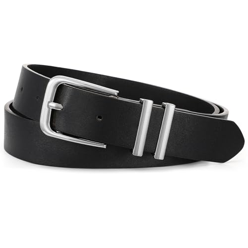 Image of WHIPPY Women Casual Leather Belt for Jeans Pants, Fashion Ladies Waist Dress Belt