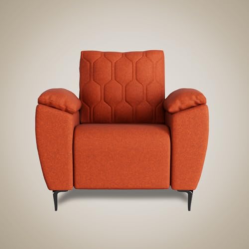 Image of Centuary Sleepables Modena Premium Sofa|Classy Quilted Suede Fabric Upholstery|Fiber-Filled Back Cushion|Wide Plush Fibrefilled Armrests|Ergonomic Lumbar Support |Walnut Brown|3 Years Warranty