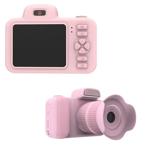 MQODLFP Cámara digital 1080P con flash para fotos y vídeo, cámara de 2.0 pulgadas con zoom digital para niños, color rosa