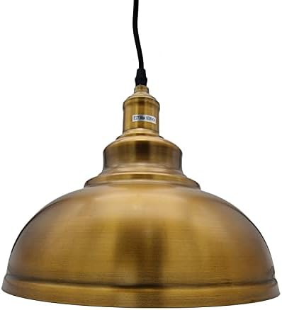 LEDSone Modern Vintage Yellow Brass Pendant Light Industrial Hanging Ceiling Shade Lighting Ideal for Dining Room, Bar, Clubs and Restaurants UK E27 Base
