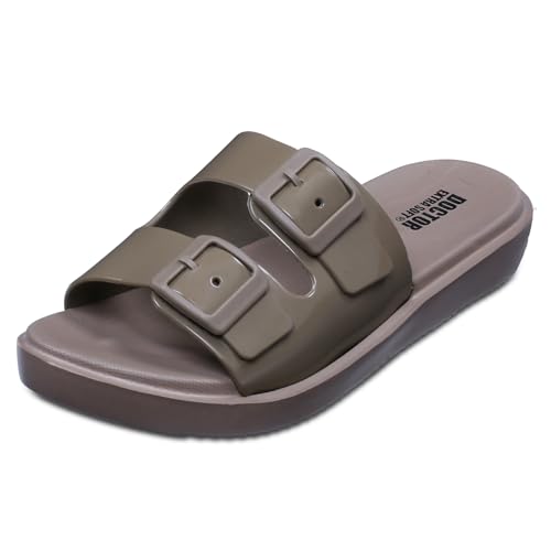 Image of DOCTOR EXTRA SOFT Women's Classic Cushion Sliders /Slippers with Adjustable Buckle Strap for Adult | Comfortable & LightWeight| Stylish & Anti-Skid|Waterproof & Everyday Flip Flops Ladies /Girls New-523
