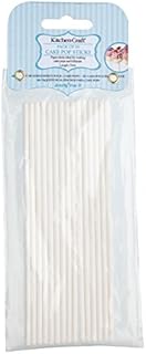 Sweetly Does It by KitchenCraft, Cake Pop Sticks, Lolly Pop Sticks, Paper, Pack of 50, White