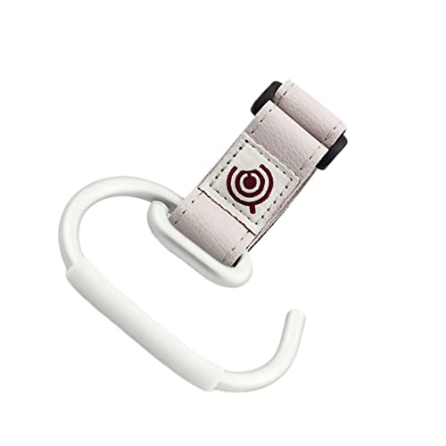 SHOWERORO Baby Stroller Hooks Silver Hooks for Hanging Bag White Belt Heavy Duty
