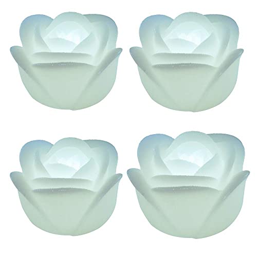 Kitosun Flameless Floating Led Candles Lights – 3Inch Battery Operated Water Activated Flicker Led Tealights For Wedding Centerpieces Vase Pool Decor Natural Wax,150+Hrs (24Pcs Roses, White) #TOP8