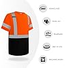 Graunton Hi Vis T Shirt Short Sleeve High Vis T Shirt for Men Women, Reflective Safety Shirts for Men Construction, Security Guard, Durable & Breathable, Orange Black,4XL. #2