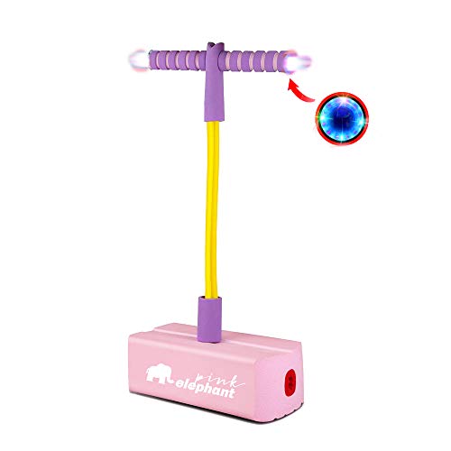 ALLCELE Pogo Stick für Kinder mit Licht & Sound, Schaum Pogo Pullover für Jungen & Mädchen Kinder (pink)
